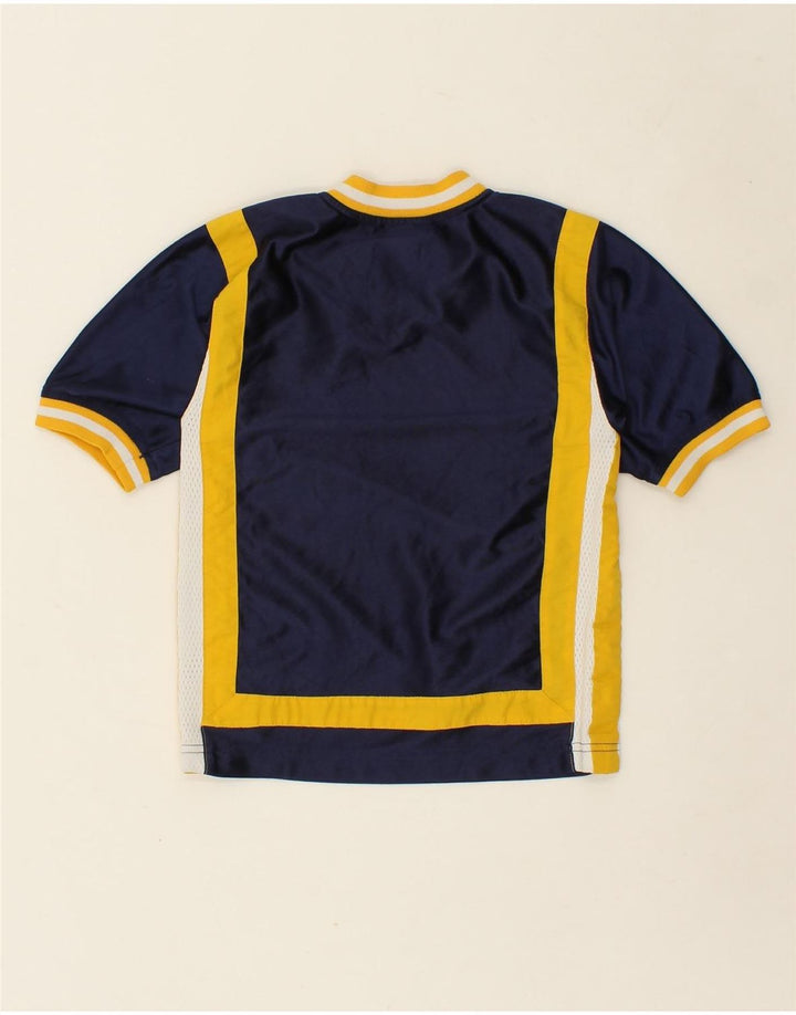 ADIDAS Boys Graphic T-Shirt Top 9-10 Years Navy Blue Colourblock Polyester Vintage Adidas and Second-Hand Adidas from Messina Hembry 