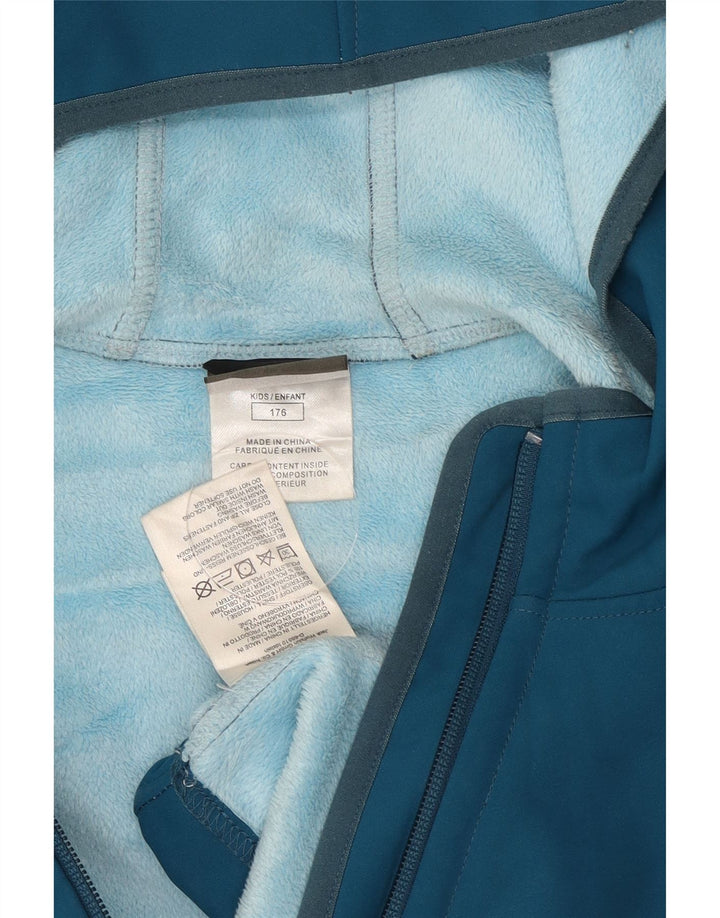 Jack Wolfskin Girls Hooded Windbreaker Jacket 15-16 Years Blue Polyester