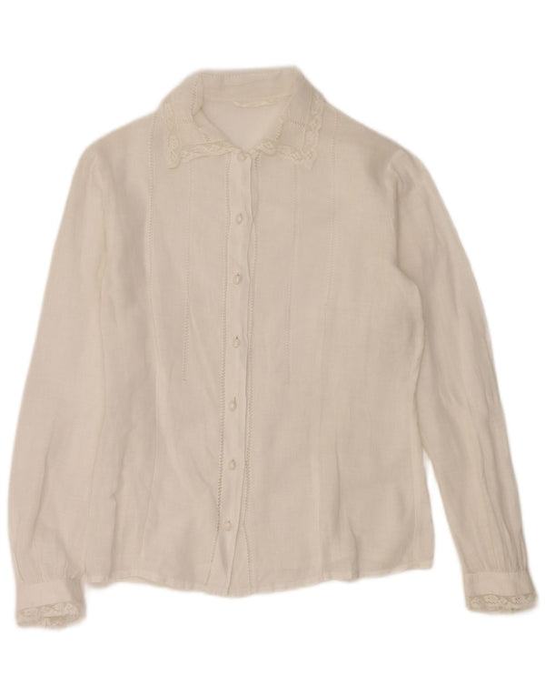 Vintage Girls Shirt Blouse 13-14 Years White
