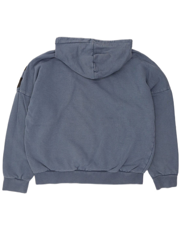 Adidas Mens Graphic Hoodie Jumper XS Blue Geometric Cotton
