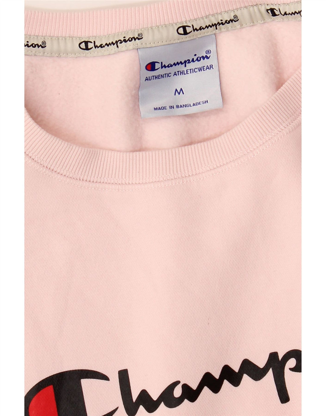 Champion Womens Graphic Sweatshirt Jumper UK 14 Medium Pink Cotton