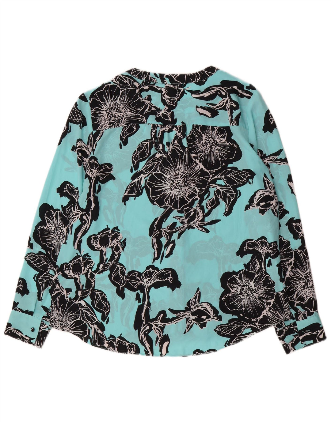 Calvin Klein Womens Shirt Blouse UK 14 Medium Blue Floral