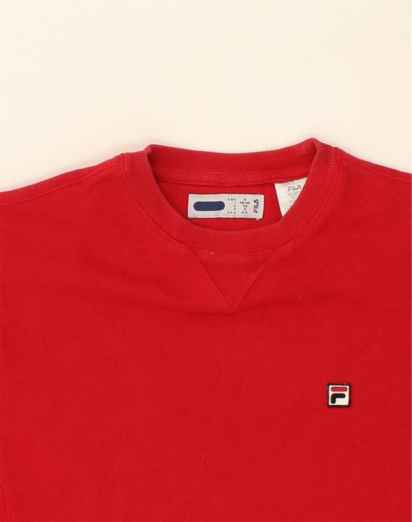 FILA Mens Sweatshirt Jumper IT 46/48 Small Red Cotton | Vintage Fila | Thrift | Second-Hand Fila | Used Clothing | Messina Hembry 