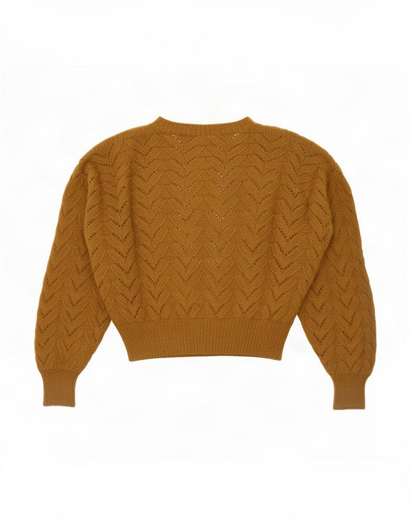 Vintage Womens Boat Neck Jumper Sweater UK 16 Large Brown