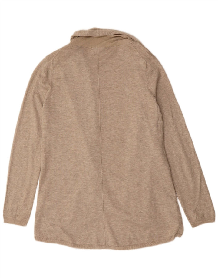 ZARA Womens Longline Open Cardigan Sweater UK 14 Large Grey Viscose