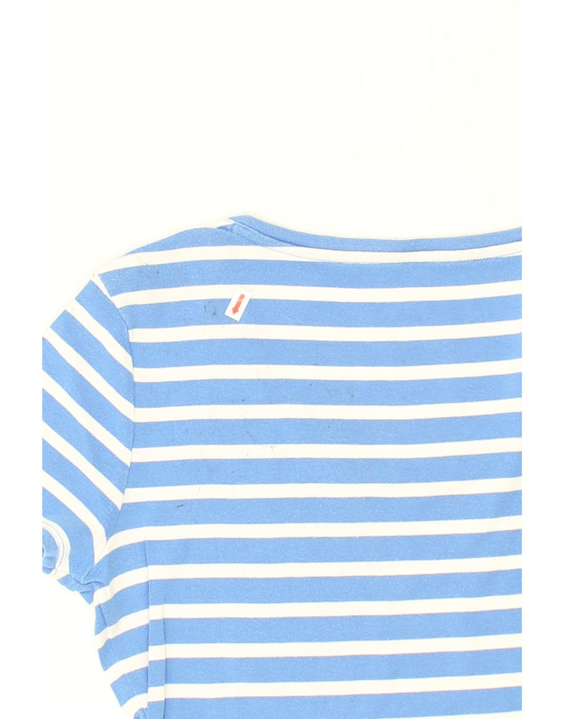 TOMMY HILFIGER Womens T-Shirt Top UK 14 Medium Blue Striped Cotton | Vintage Tommy Hilfiger | Thrift | Second-Hand Tommy Hilfiger | Used Clothing | Messina Hembry 