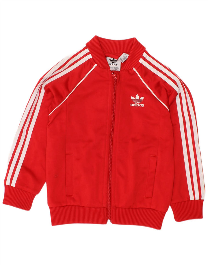 ADIDAS Baby Girls Tracksuit Trousers 18-24 Months  Red Polyester