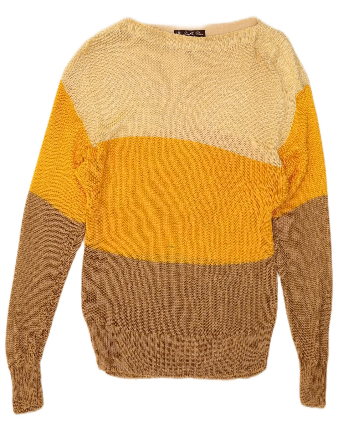 Vintage Womens Boat Neck Jumper Sweater UK 8 Small Multicoloured