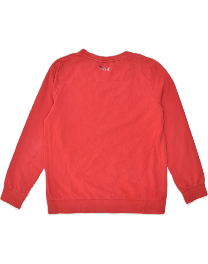 FILA Mens Sweatshirt Jumper Medium Red Cotton | Vintage Fila | Thrift | Second-Hand Fila | Used Clothing | Messina Hembry 