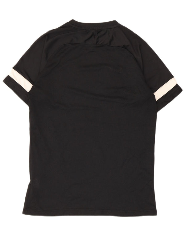 Nike Mens T-Shirt Top Medium Black Striped Polyester Sports