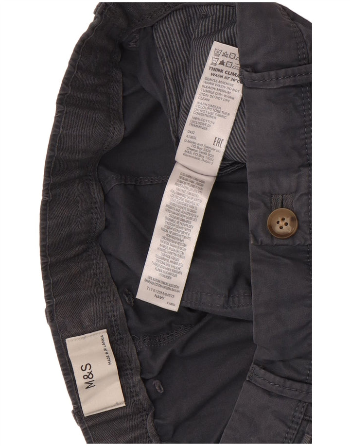 Marks & Spencer Mens Chino Shorts W36 Large Navy Blue Cotton