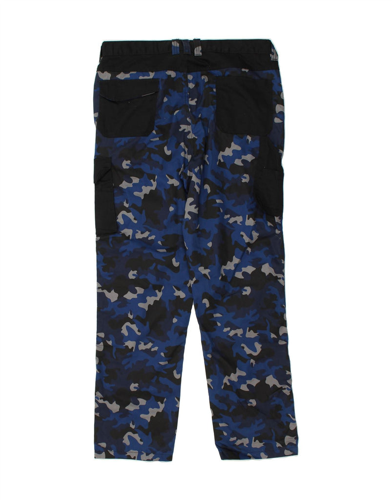 PARKSIDE Mens Straight Cargo Trousers W40 L32 Blue Camouflage Polyester | Vintage Parkside | Thrift | Second-Hand Parkside | Used Clothing | Messina Hembry 