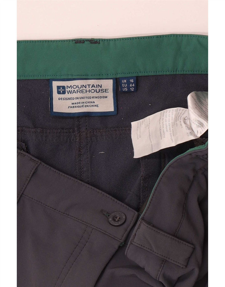 Mountain Warehouse Womens Hiking Cargo Trousers UK 16 Large Grey Nylon