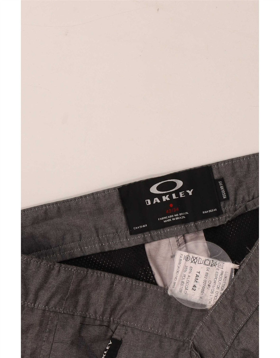 Oakley Mens Regular Fit Chino Shorts W34 Large Grey Spotted Cotton