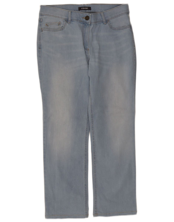 Marks & Spencer Womens Straight Jeans UK 14 Medium W32 L27 Blue Cotton