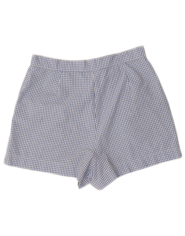 Sergio Tacchini Womens Casual Shorts IT 44 Medium W28 Blue Gingham