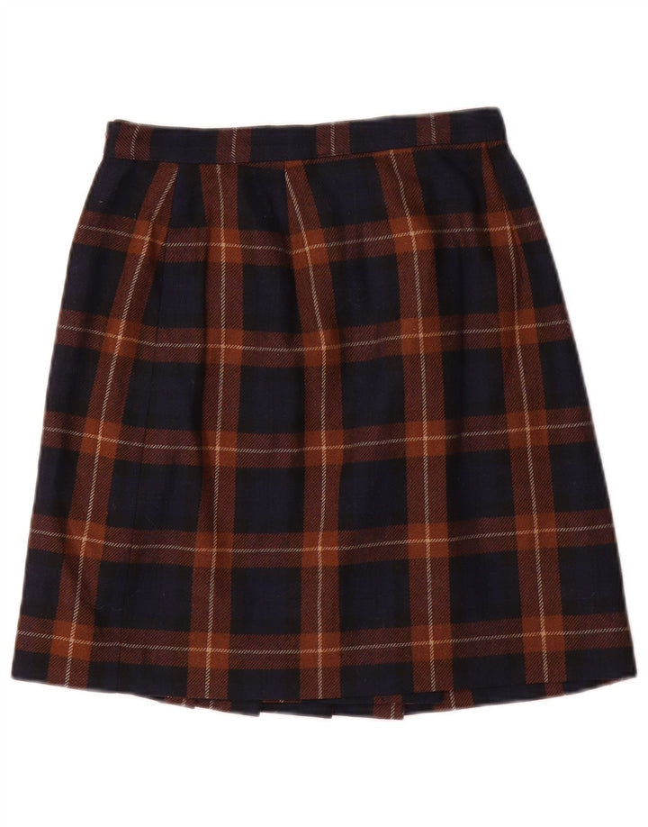 GB.PEDRINI Womens Mini Wrap Skirt IT 40 Small W24 Navy Blue Plaid