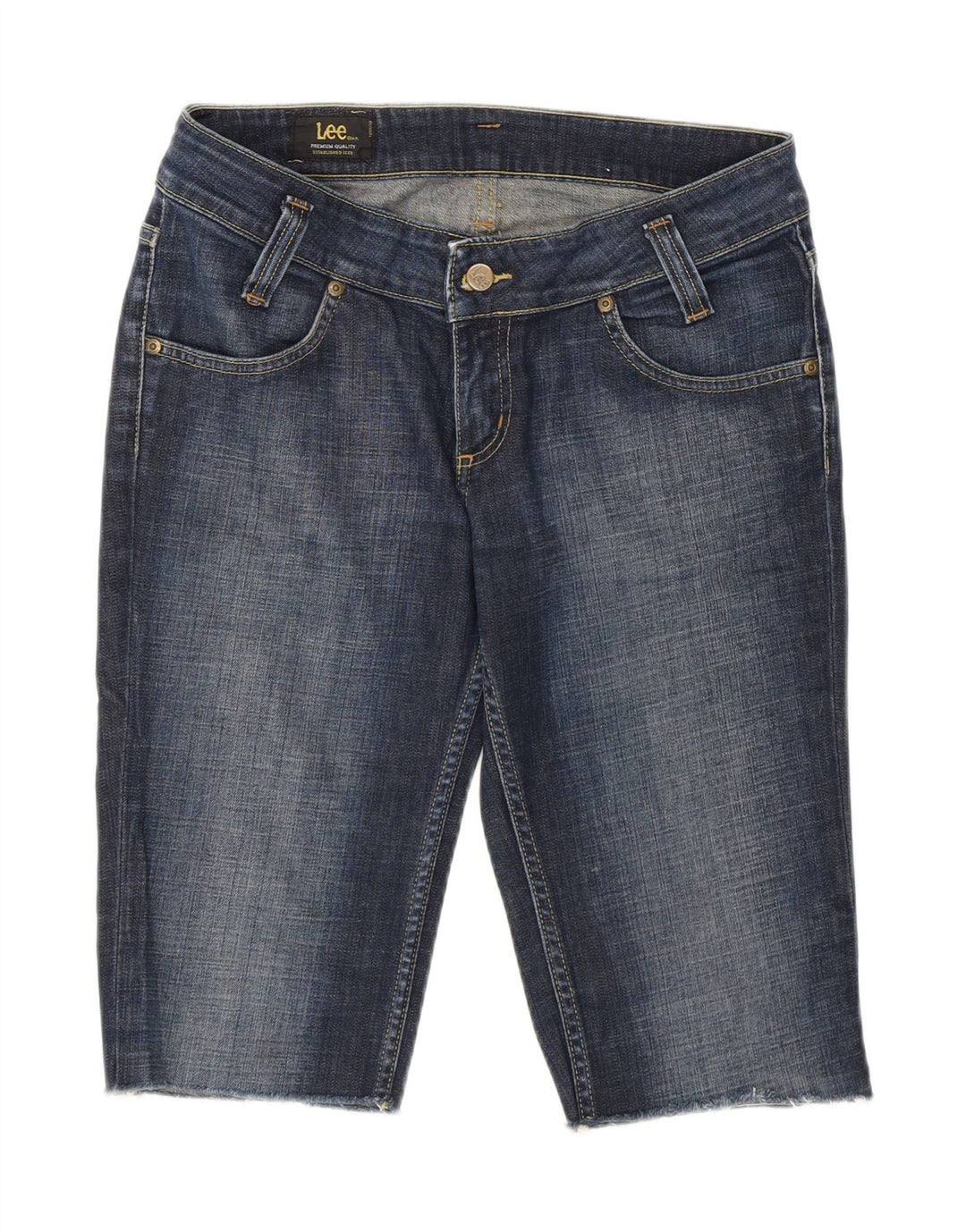 Lee Womens Leola Bermuda Denim Shorts W30 Medium Blue Cotton