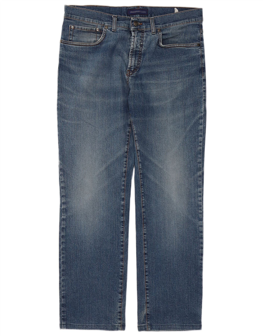 TRUSSARDI Mens Straight Jeans W36 L31 Blue Cotton