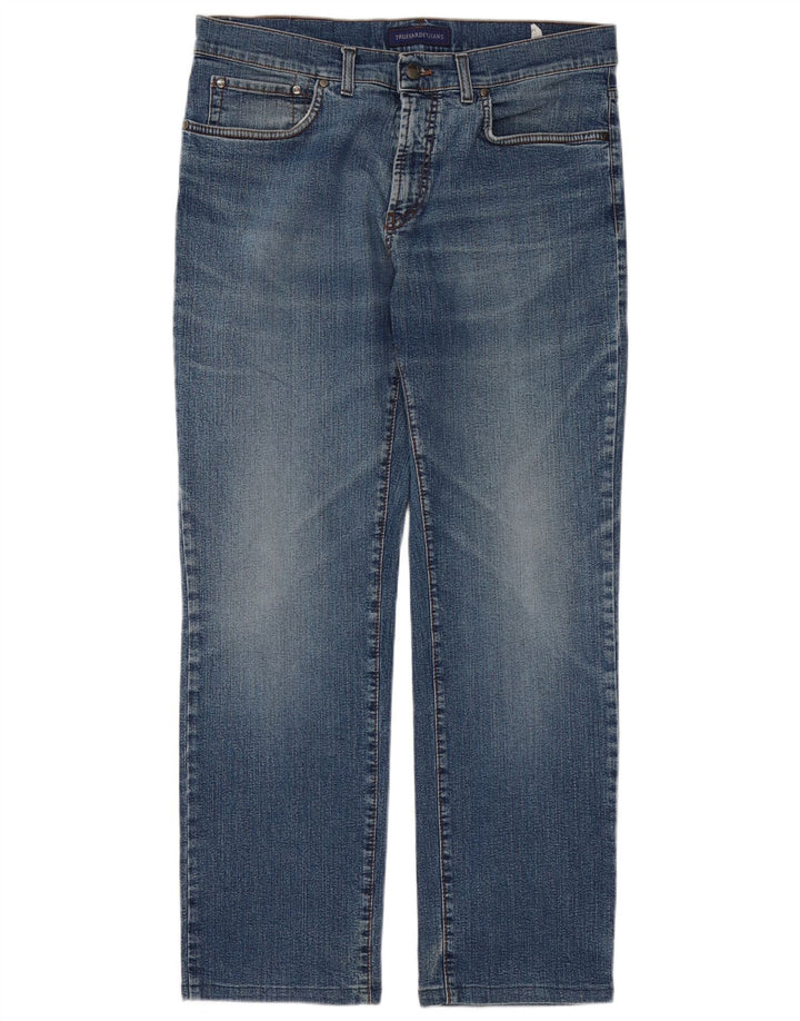 TRUSSARDI Mens Straight Jeans W36 L31 Blue Cotton