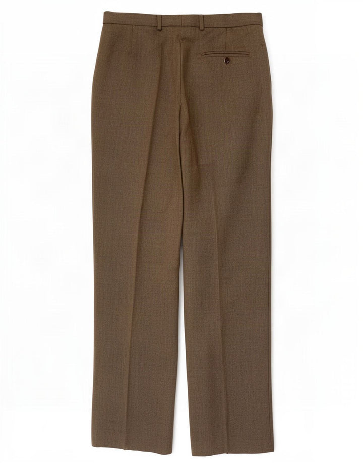 Marks & Spencer Mens Regular Fit Suit Trousers W32 L31 Beige Wool