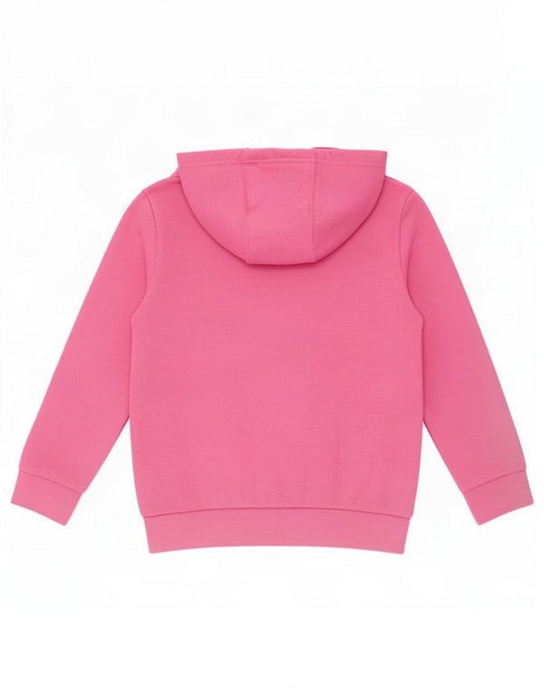 Adidas Girls Graphic Hoodie Jumper 5-6 Years Pink Cotton