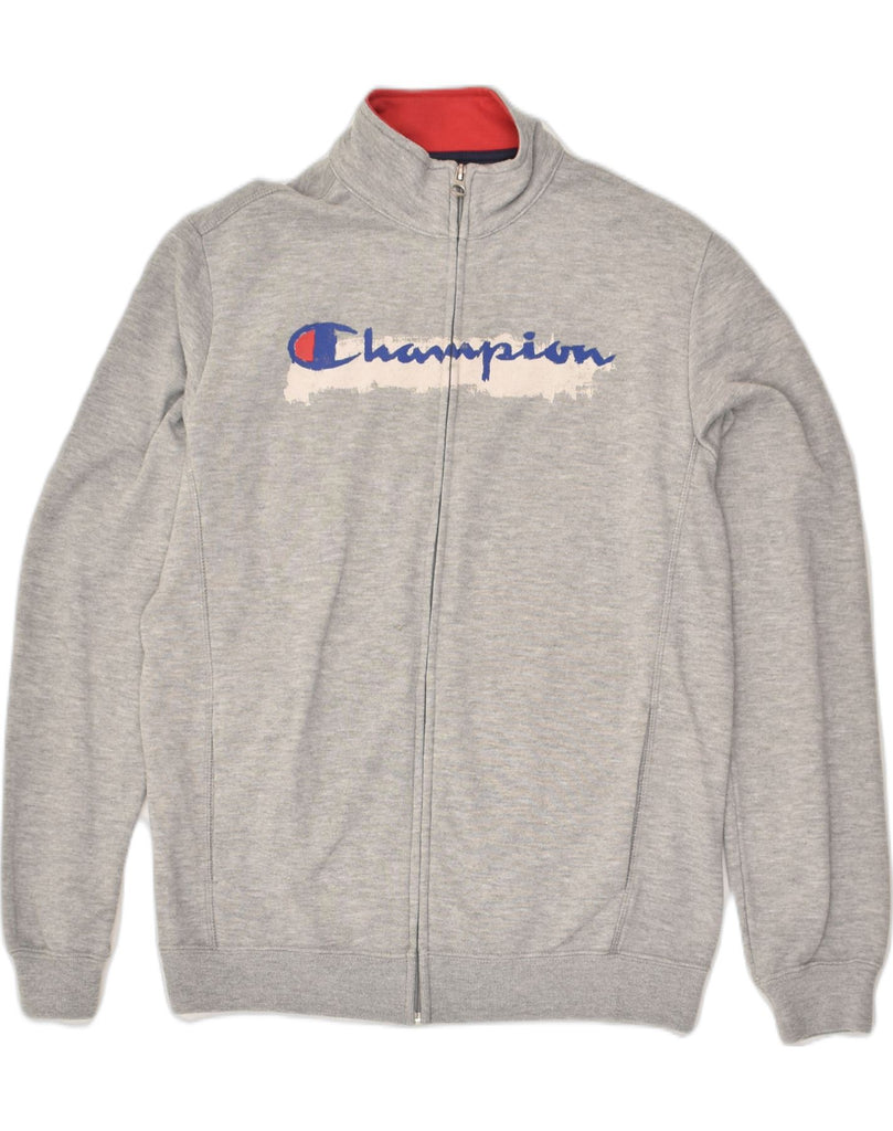 CHAMPION Boys Graphic Tracksuit Top Jacket 13-14 Years XL Grey Cotton | Vintage Champion | Thrift | Second-Hand Champion | Used Clothing | Messina Hembry 