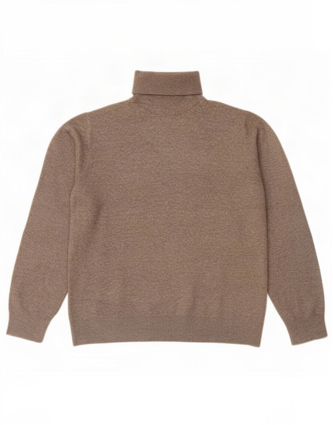 Marks & Spencer Mens Roll Neck Jumper Sweater Medium Brown Polyester