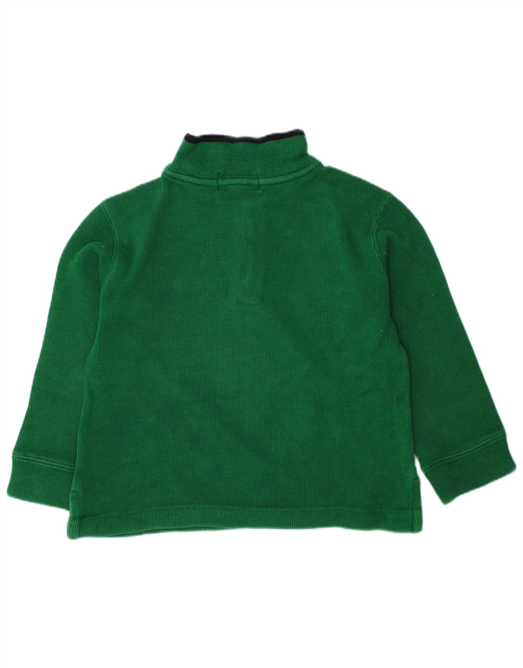 POLO RALPH LAUREN Boys Zip Neck Jumper Sweater 2-3 Years Green Cotton