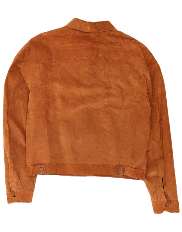Conbipel Mens Suede Bomber Jacket IT 48 Medium Brown Leather Classic