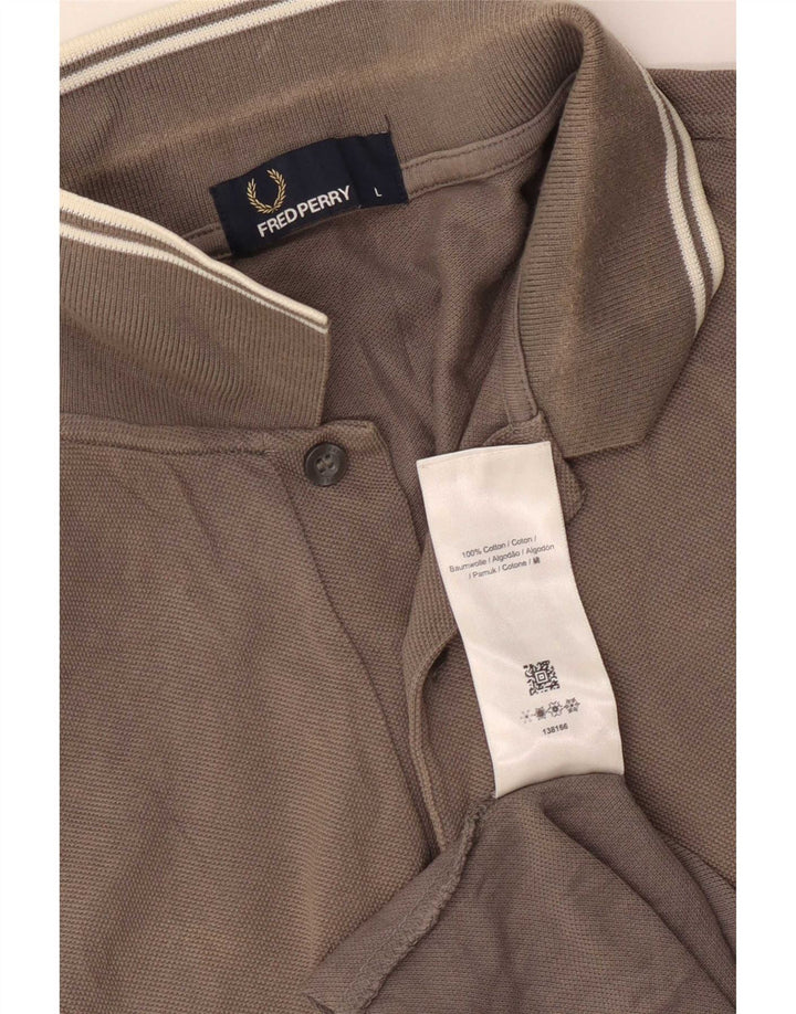 Fred Perry Mens Polo Shirt Large Grey Cotton