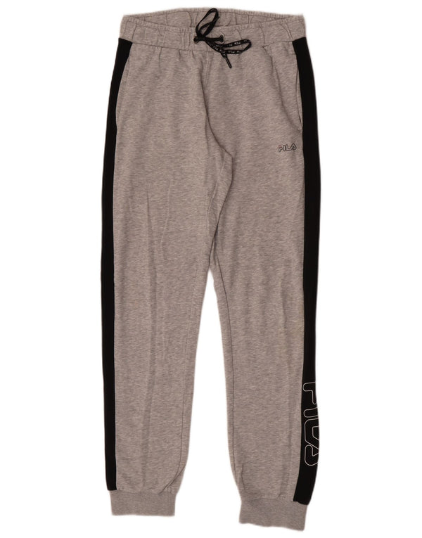 Fila Mens Tracksuit Trousers Joggers UK 14 Medium Grey Colourblock Sports
