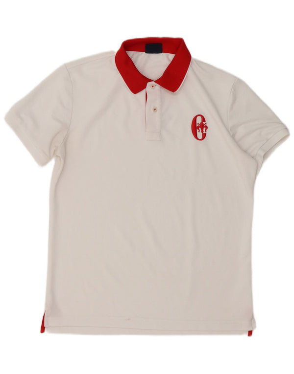 Conte of Florence Mens Rugby Polo Shirt Medium White
