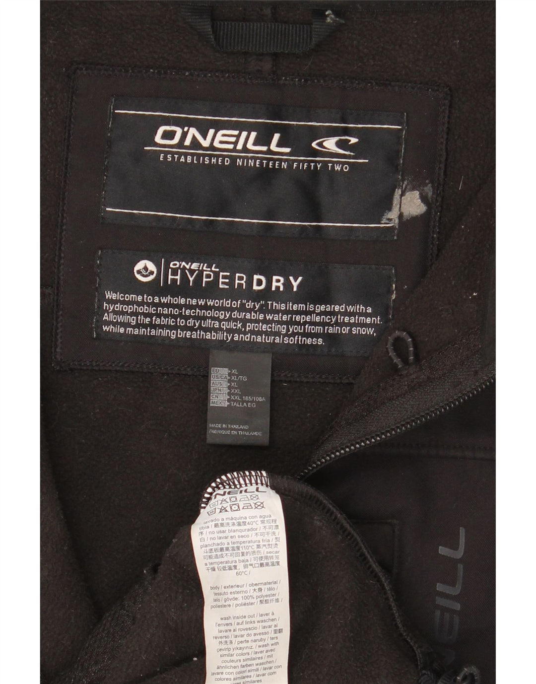 O'Neill Mens Windbreaker Jacket UK 42 XL Black Polyester