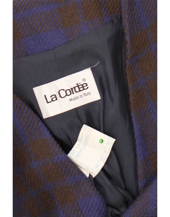 La Cordee Womens Loose Fit 2 Button Blazer Jacket UK 14 Medium Blue Check