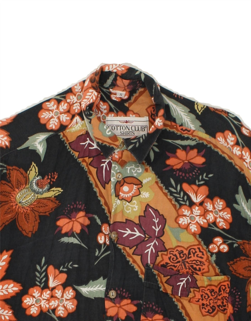 VINTAGE Mens Short Sleeve Shirt Small Multicoloured Floral Vintage Vintage and Second-Hand Vintage from Messina Hembry 