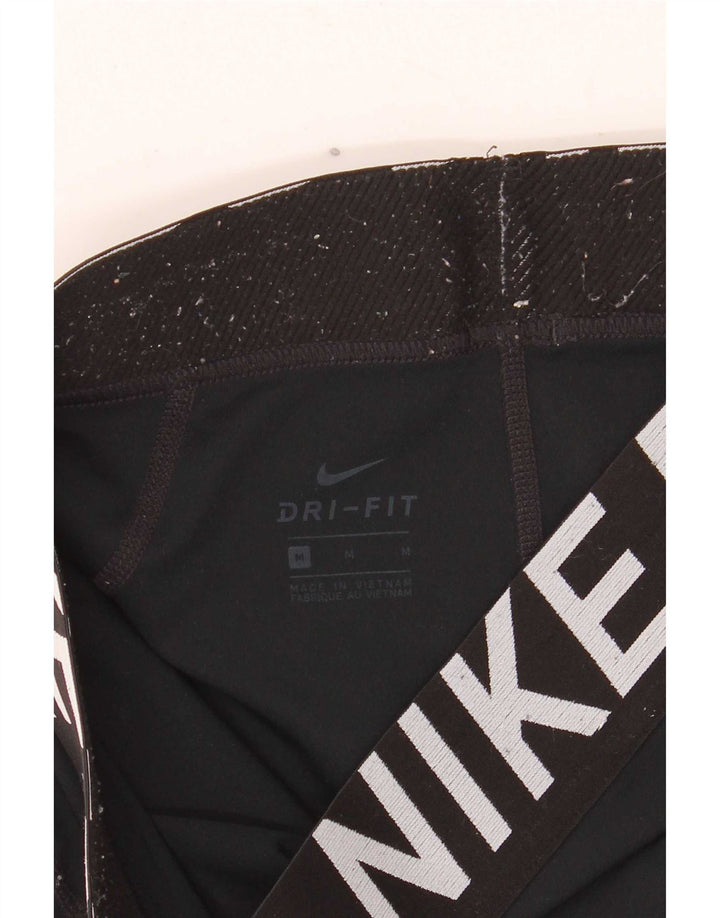 Nike Womens Dri Fit Graphic Sport Shorts UK 12 Medium Black