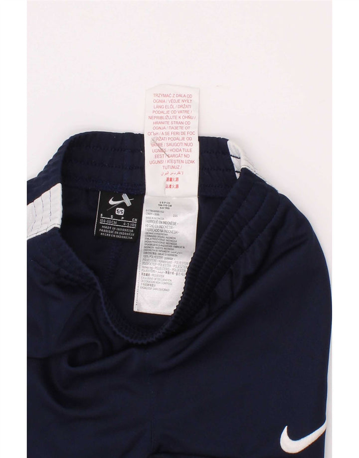 Nike Boys Tracksuit Trousers 4-5 Years Small Navy Blue Colourblock