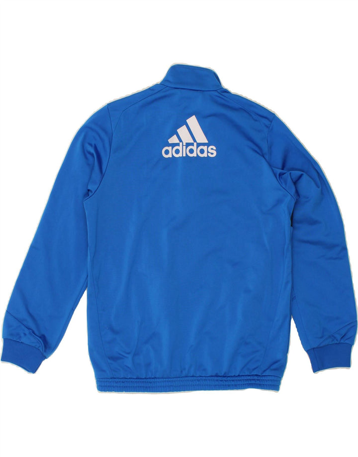 ADIDAS Boys Graphic Tracksuit Top Jacket 11-12 Years Blue Colourblock Vintage Adidas and Second-Hand Adidas from Messina Hembry 