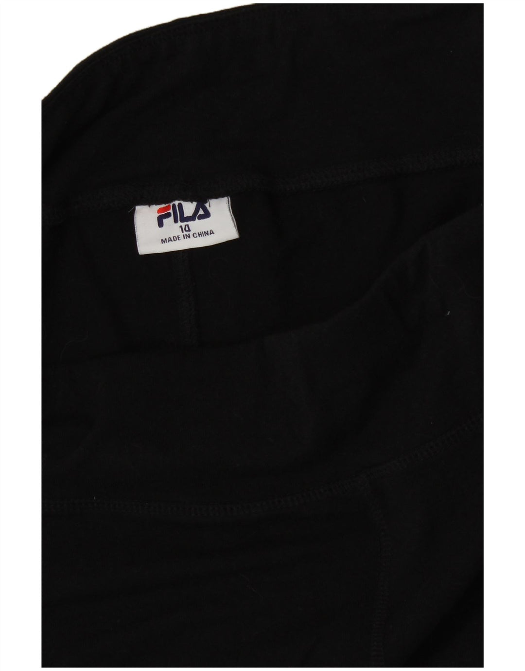 FILA Womens Graphic Leggings UK 14 Medium  Black Cotton