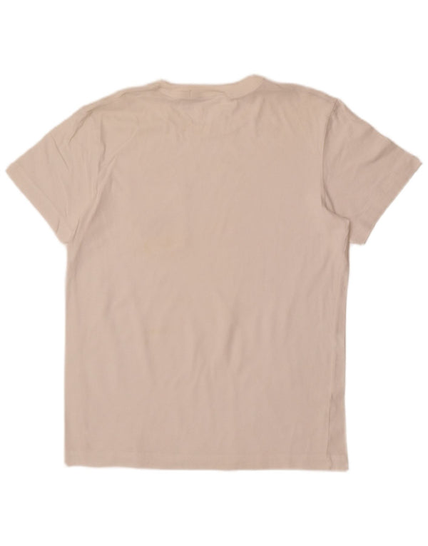 Calvin Klein Jeans Mens Graphic T-Shirt Top Medium Off White