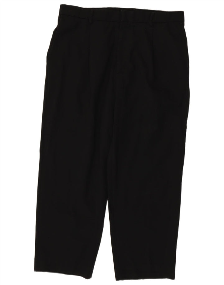 Pierre Cardin Mens Straight Chino Trousers W36 L27 Black Polyester