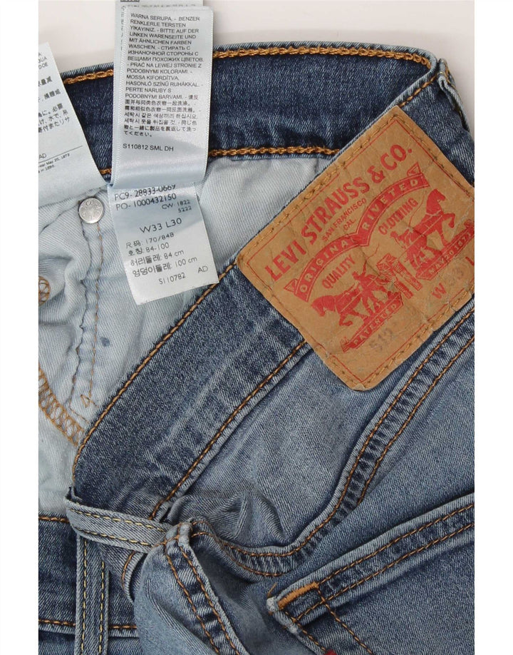 Levi's Mens 512 Distressed Slim Tapered Jeans W33 L30 Blue Cotton