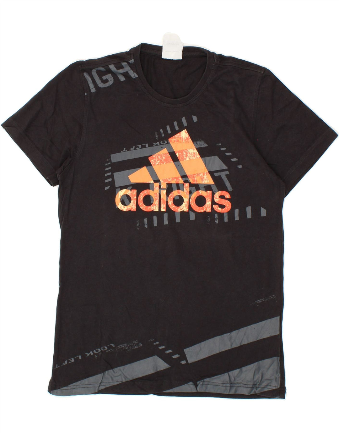 ADIDAS Mens Graphic T-Shirt Top Small Black Cotton Vintage Adidas and Second-Hand Adidas from Messina Hembry 