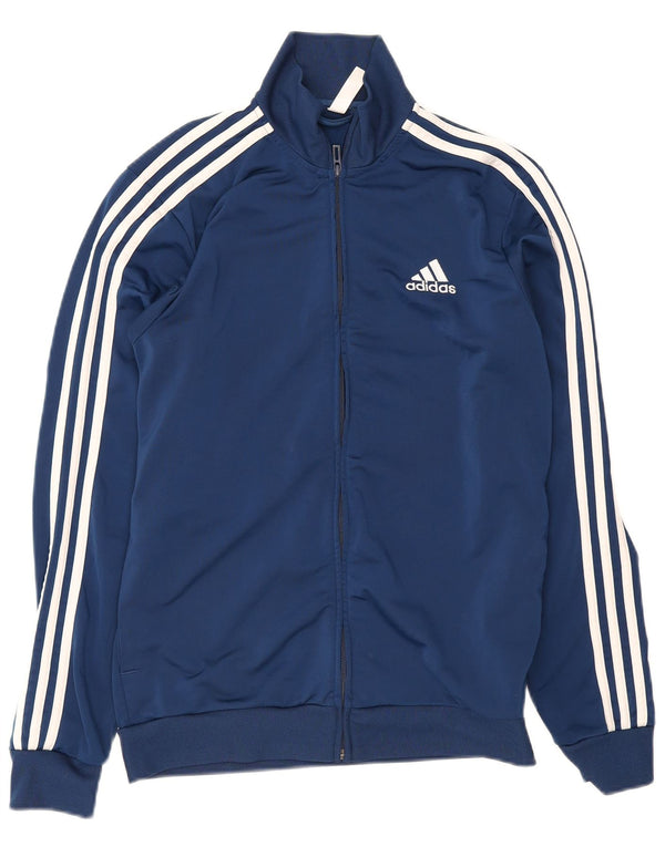 Adidas Mens Tracksuit Top Jacket UK 38/40 Medium Navy Blue Polyester