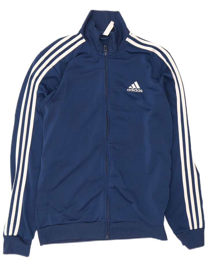 Adidas Mens Tracksuit Top Jacket UK 38/40 Medium Navy Blue Polyester