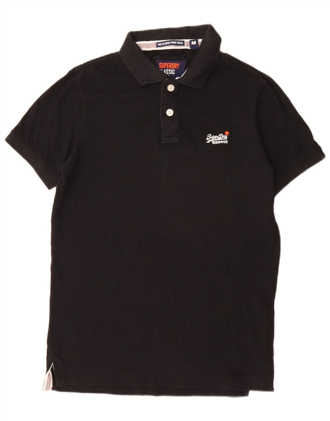 Superdry Mens Classic Fit Polo Shirt Medium Black Cotton