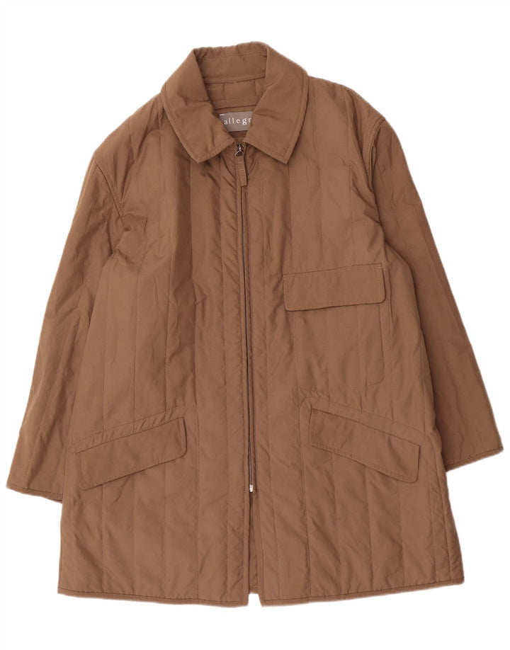 Allegri Womens Overcoat IT 48 XL Brown Polyester