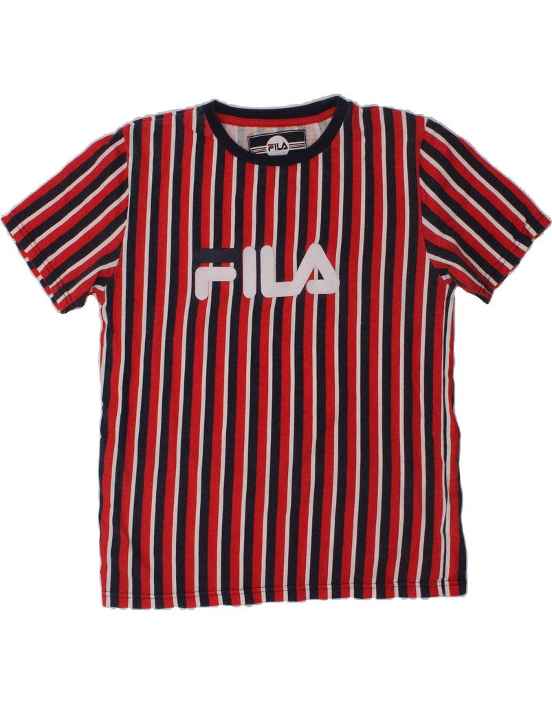 FILA Boys Graphic T-Shirt Top 12-13 Years Red Striped Cotton | Vintage Fila | Thrift | Second-Hand Fila | Used Clothing | Messina Hembry 