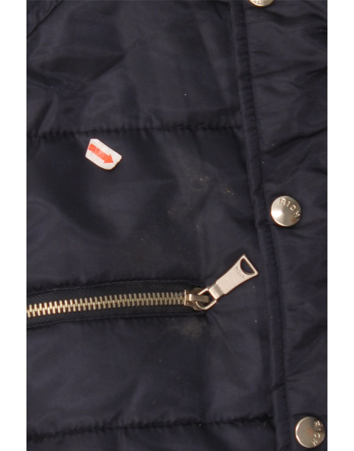 RICHMOND Mens Graphic Padded Jacket UK 38 Medium Navy Blue Polyamide